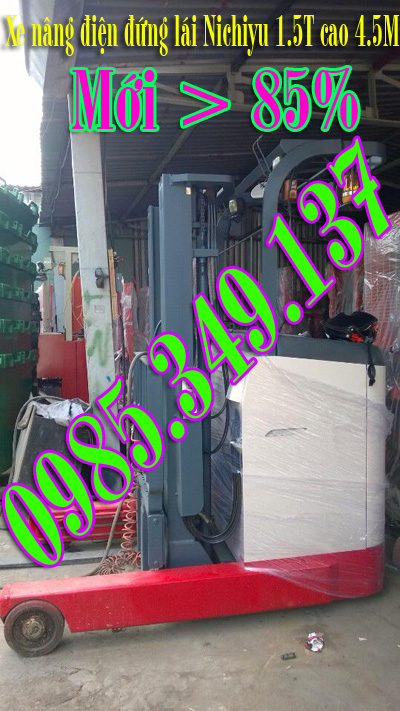 Xe n&acirc;ng điện cũ NICHIYU 1.5 tấn cao 4.5 m&eacute;t chui container